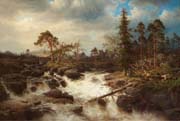 landscape with waterfall